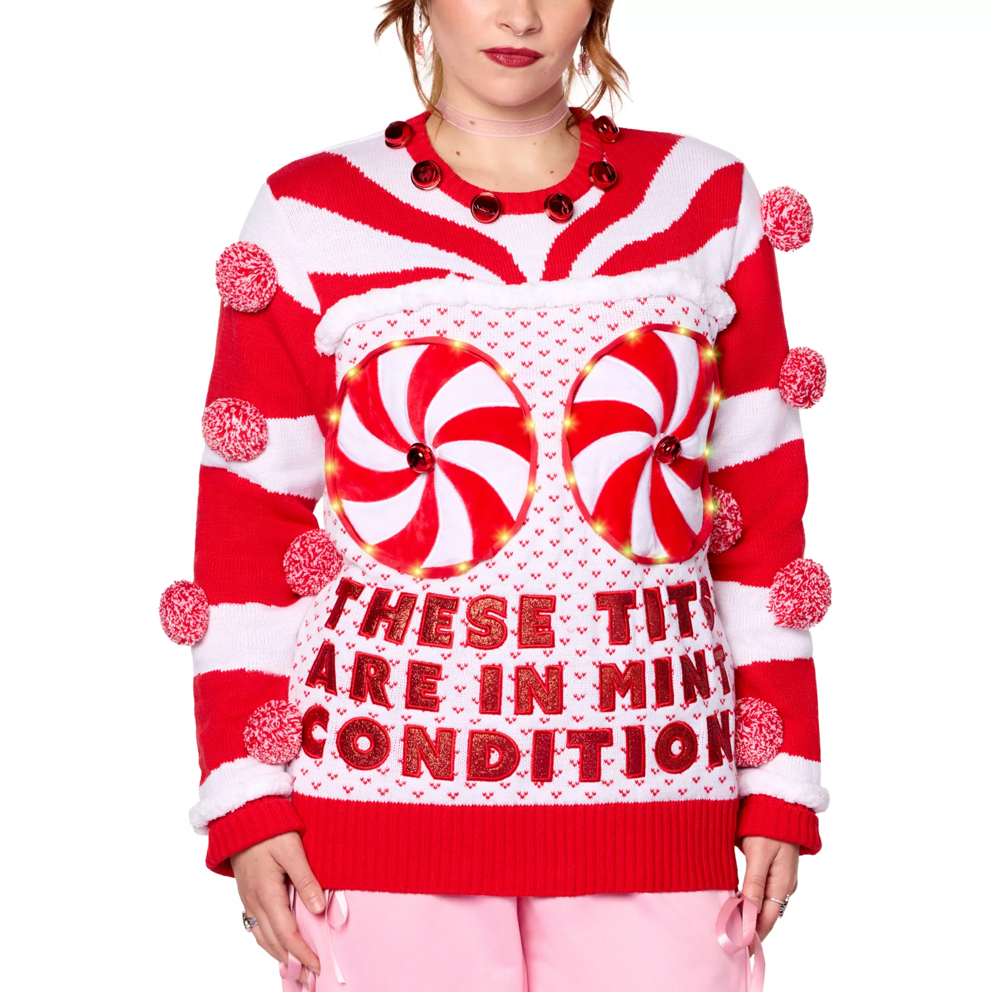 Light-Up These Tits are in Mint Condition Christmas Sweater