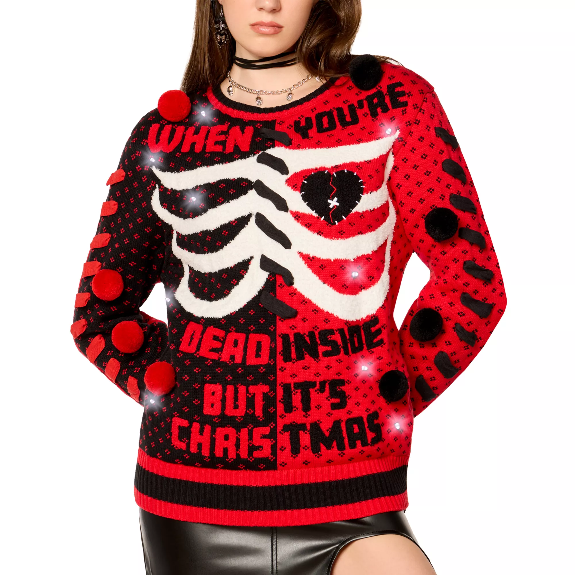 Light-Up Dead Inside But It's Christmas Sweater