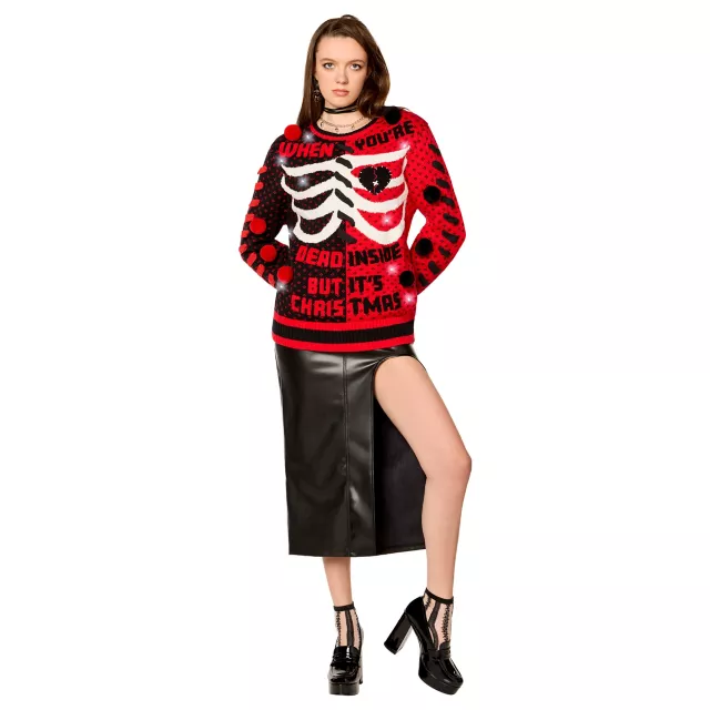 Light-Up Dead Inside But It's Christmas Sweater