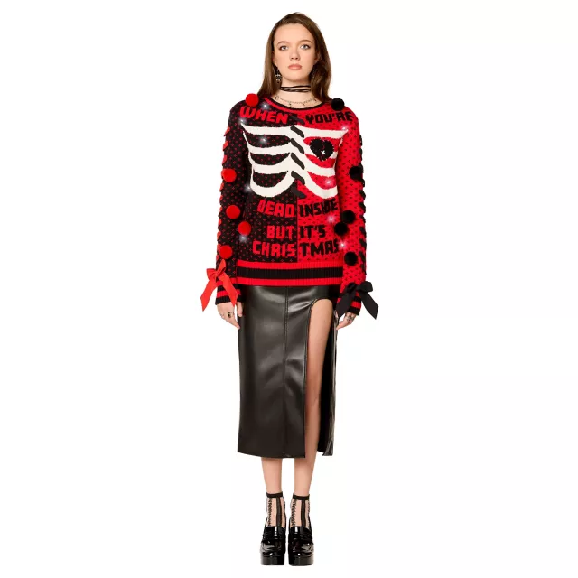 Light-Up Dead Inside But It's Christmas Sweater
