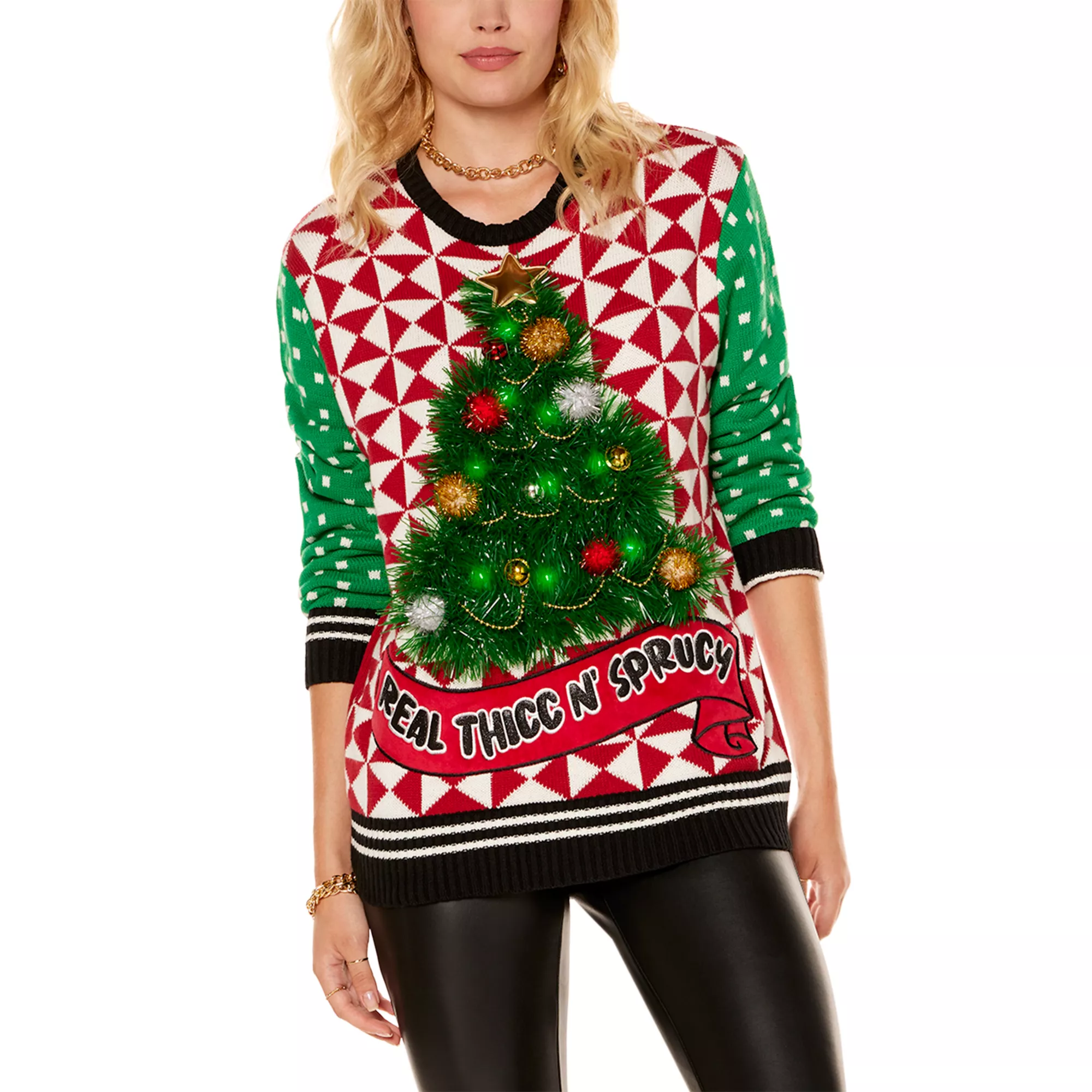 Light-Up Real Thicc n' Sprucy Christmas Sweater