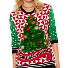 Light-Up Real Thicc n' Sprucy Christmas Sweater at Spencer's