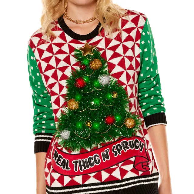 Light-Up Real Thicc n' Sprucy Christmas Sweater