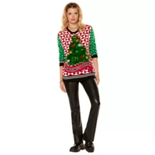 Light-Up Real Thicc n' Sprucy Christmas Sweater at Spencer's