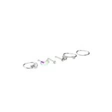 Multi-Pack CZ Star and Rainbow Nose Pin and Hoop Rings 6 Pack - 20 Gauge at Spencer's