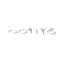 Multi-Pack CZ Star and Rainbow Nose Pin and Hoop Rings 6 Pack - 20 Gauge at Spencer's