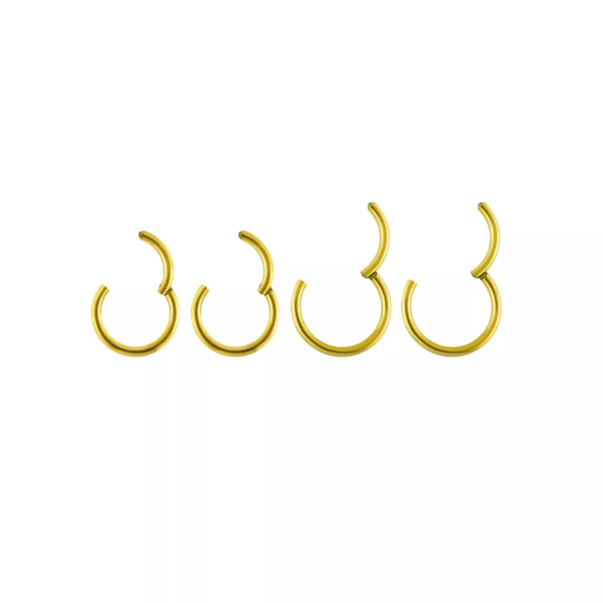 Multi-Pack 14K Gold-Plated Hinged Hoops 4 Pack - 14 Gauge at Spencer's