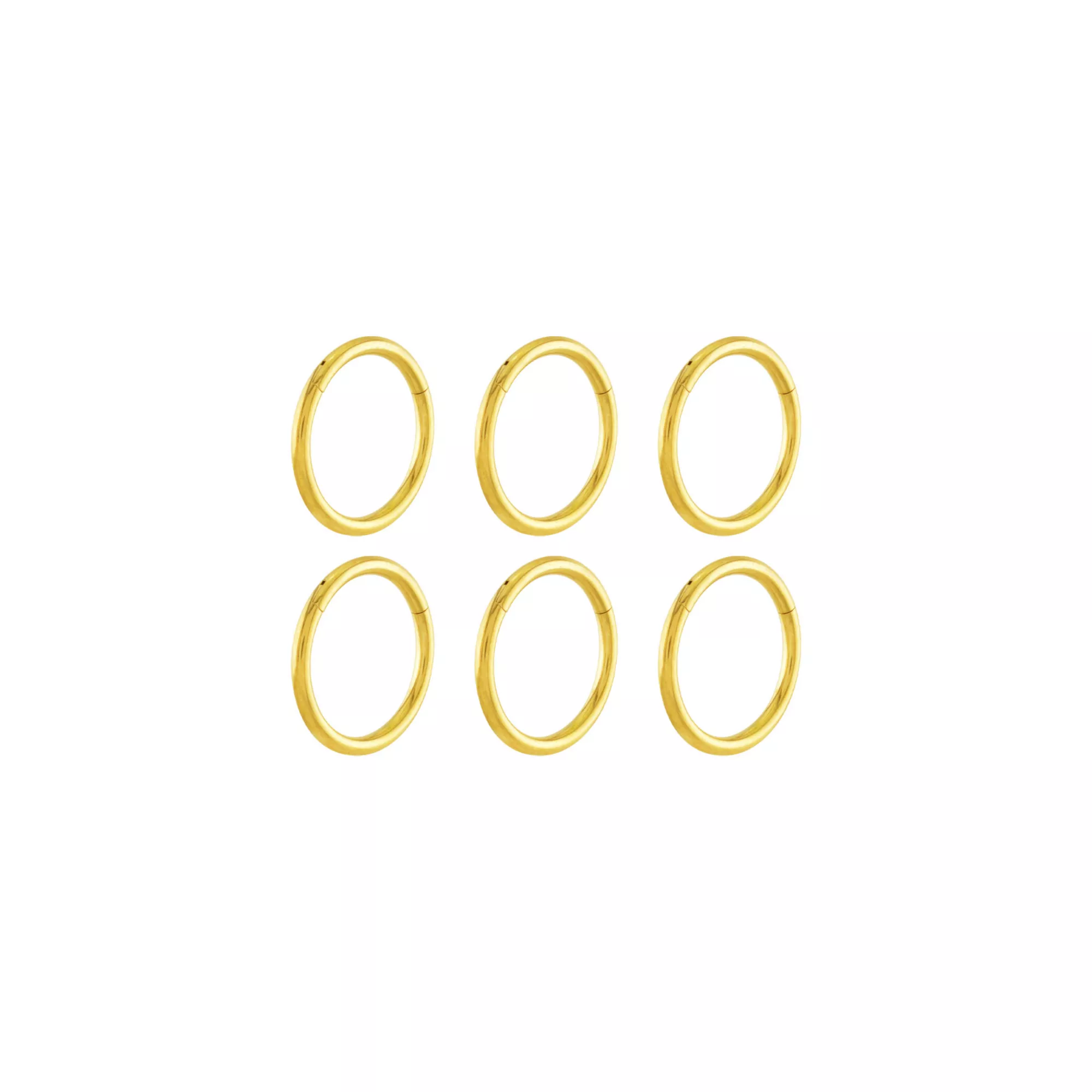 Multi-Pack 14K Gold-Plated Hinged Hoops 6 Pack - 16 Gauge at Spencer's