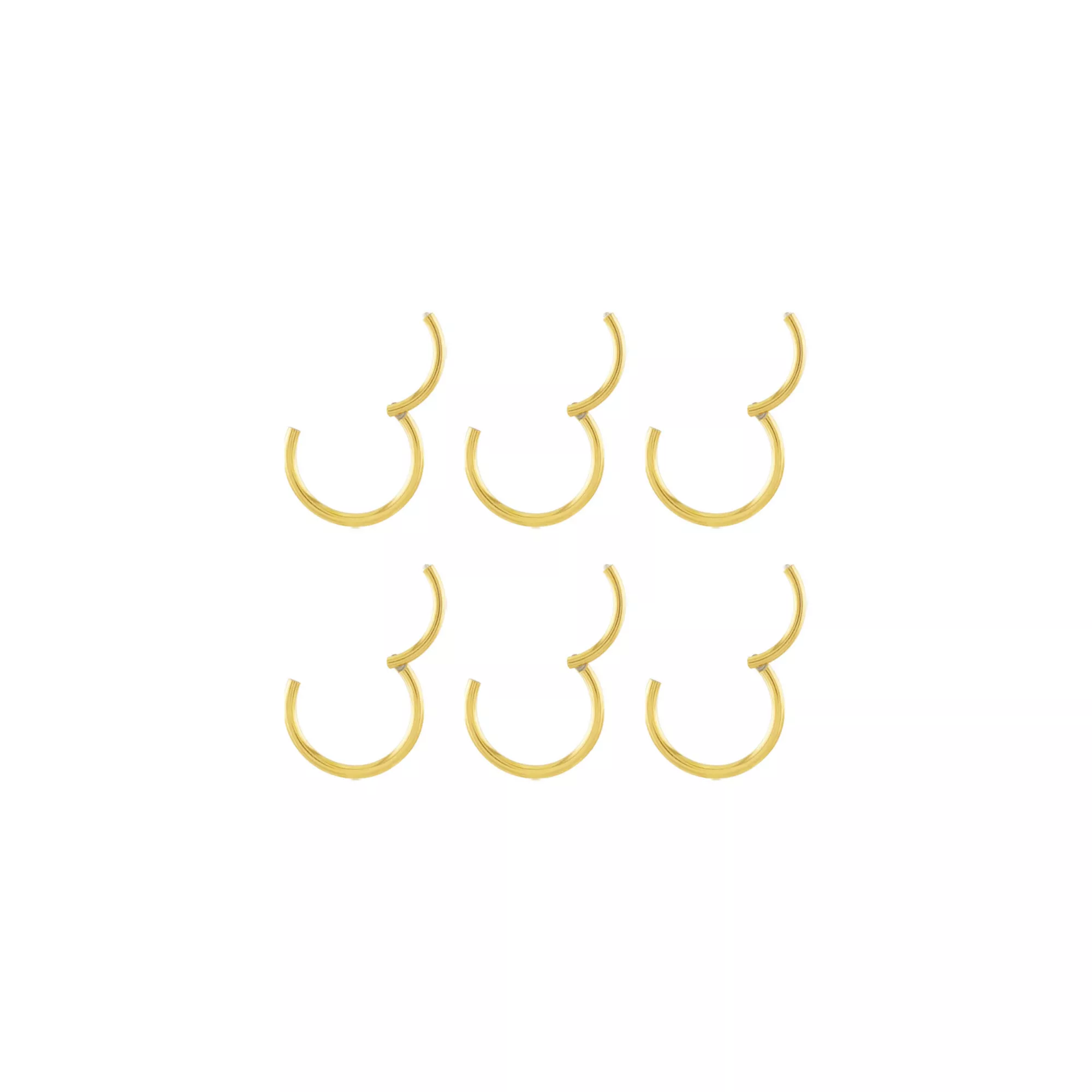 Multi-Pack 14K Gold-Plated Hinged Hoops 6 Pack - 16 Gauge at Spencer's