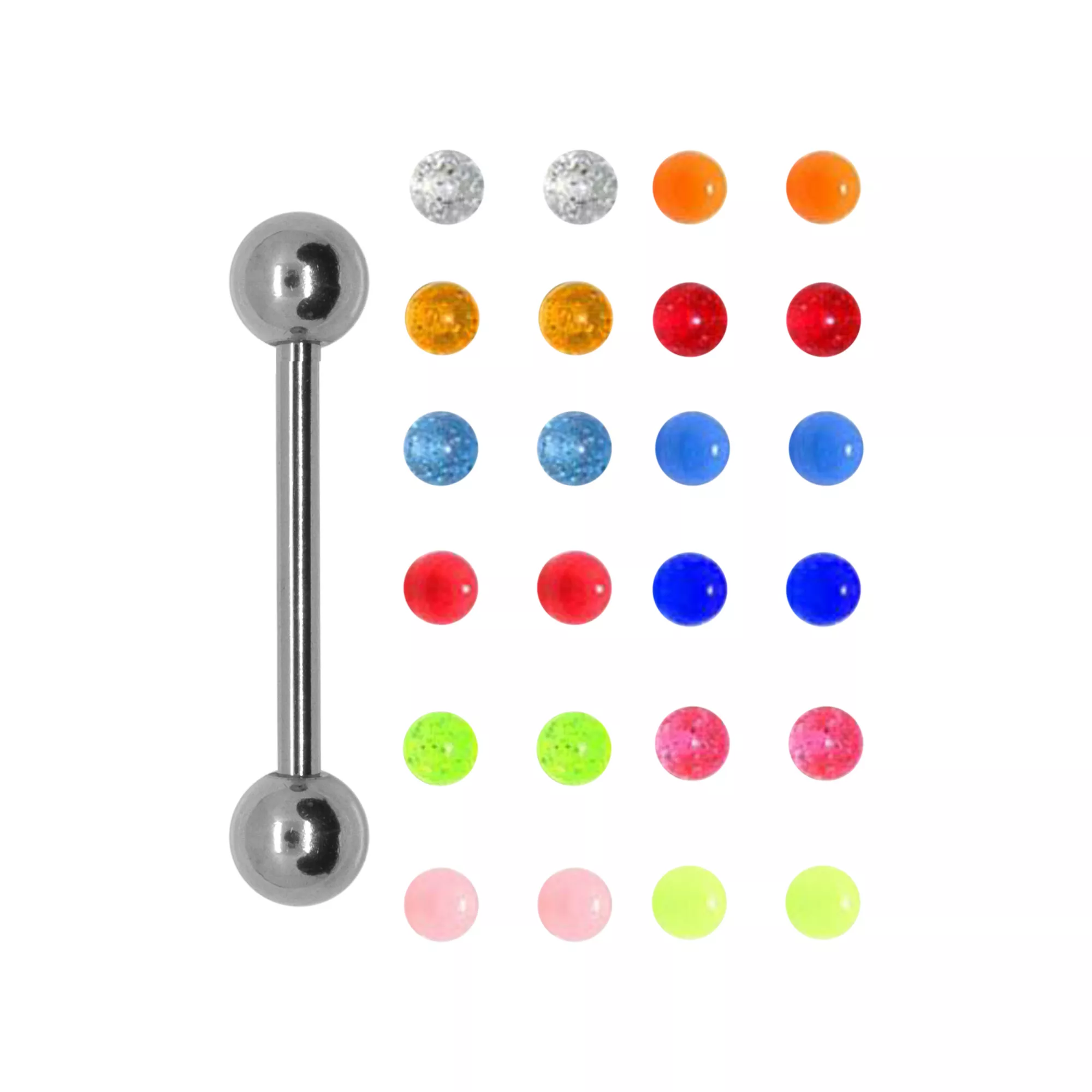G23 Titanium Barbell with Extra Balls 24 Pack - 14 Gauge