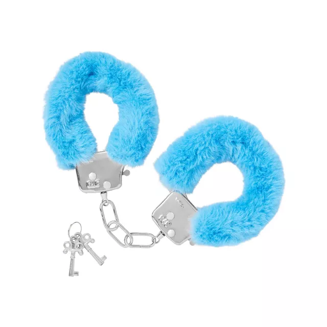 Light Blue Furry Handcuffs - Pleasure Bound