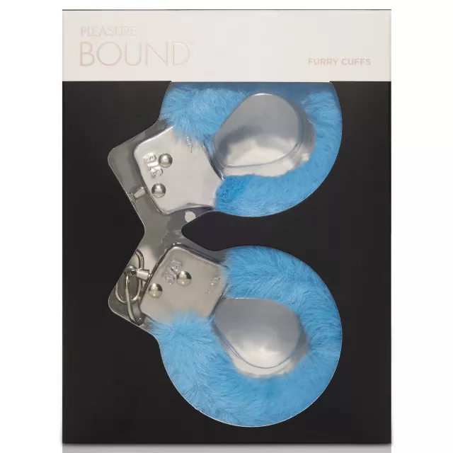 Light Blue Furry Handcuffs - Pleasure Bound