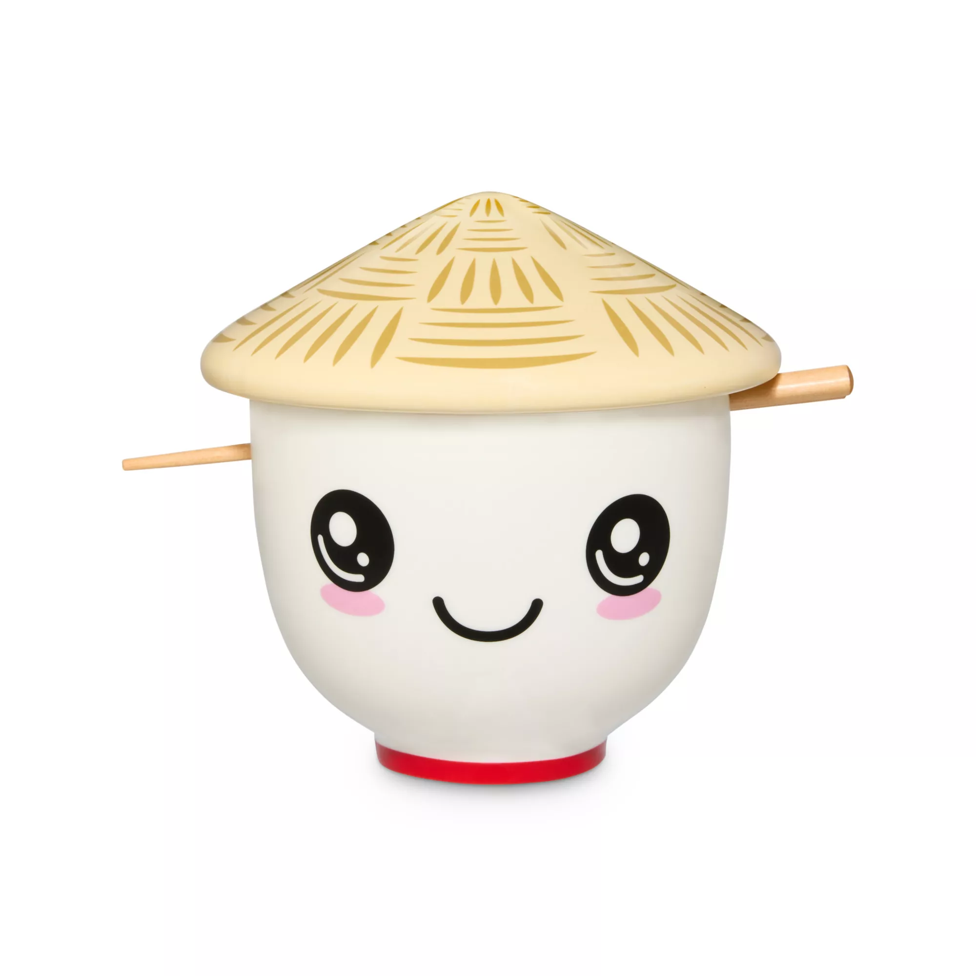 Kawaii Face Ramen Bowl with Lid and Chopsticks