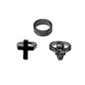 Multi-Pack Hematite Gothic Rings - 3 Pack at Spencer's