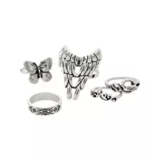 Multi-Pack Butterfly Wings Snake Rings - 5 Pack at Spencer's
