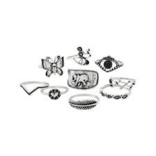 Multi-Pack Black Butterfly Rings - 9 Pack at Spencer's