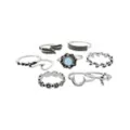 Multi-Pack Moonstone Leaf Flower Rings - 9 Pack at Spencer's