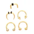 Multi-Pack Gold Variety Septum Rings 5 Pack - 16 Gauge at Spencer's