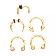 Multi-Pack Gold Variety Septum Rings 5 Pack - 16 Gauge at Spencer's