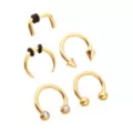 Multi-Pack Gold Variety Septum Rings 5 Pack - 16 Gauge at Spencer's