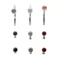 Multi-Pack Red Clear and Violet Gem Nose Pins and Hoops 9 Pack - 20 Gauge at Spencer's
