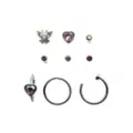 Multi-Pack Butterfly Heart Gem Nose Pins and Hoops 9 Pack - 20 Gauge at Spencer's