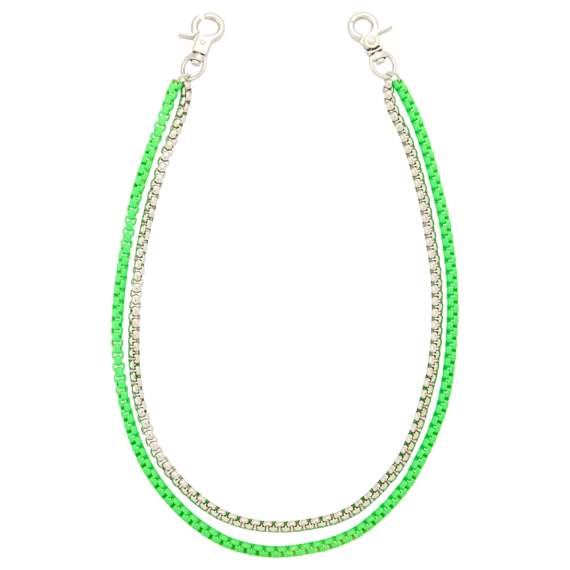 2 Row Green Box Chain Wallet Chain at Spencer's