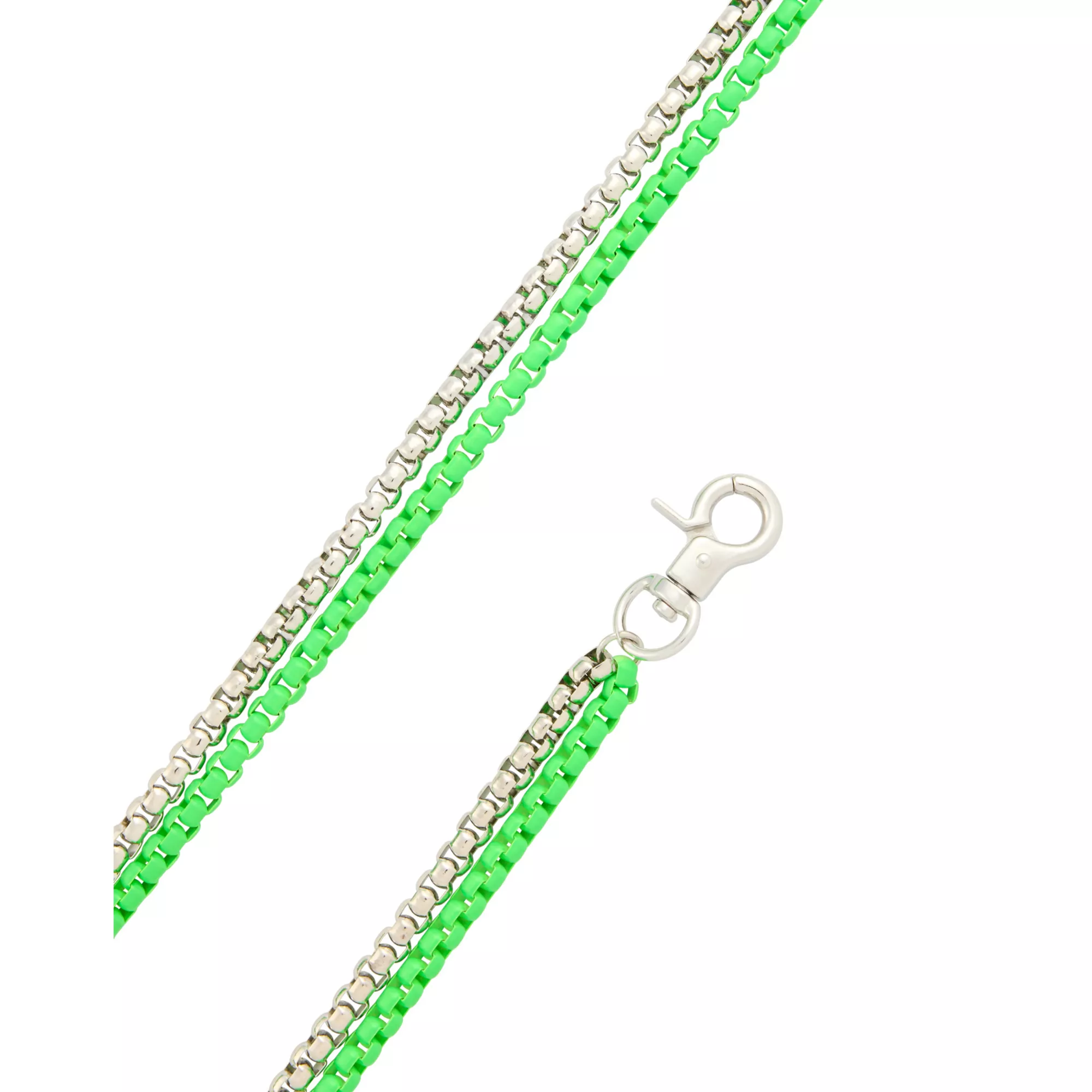 2 Row Green Box Chain Wallet Chain