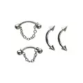 Multi-Pack Spiked and Chain Curved Barbells 4 Pack - 16 Gauge at Spencer's