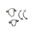 Multi-Pack Spiked and Chain Curved Barbells 4 Pack - 16 Gauge at Spencer's