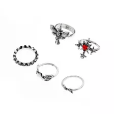 Multi-Pack Red Cross Swords Rings - 5 Pack at Spencer's