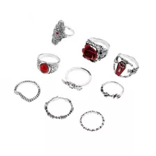 Multi-Pack Rose Stone Coffins Rings - 9 Pack at Spencer's