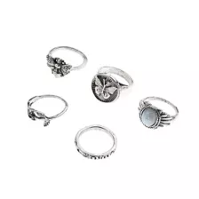 Multi-Pack Butterfly Moth Rings - 5 Pack at Spencer's