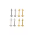 Multi-Pack Spiked and Ball Titanium Labret Lip Rings 8 Pack - 16 Gauge at Spencer's