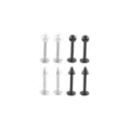 Multi-Pack Silvertone and Black Basic Spiked Labret Rings 8 Pack - 16 Gauge at Spencer's