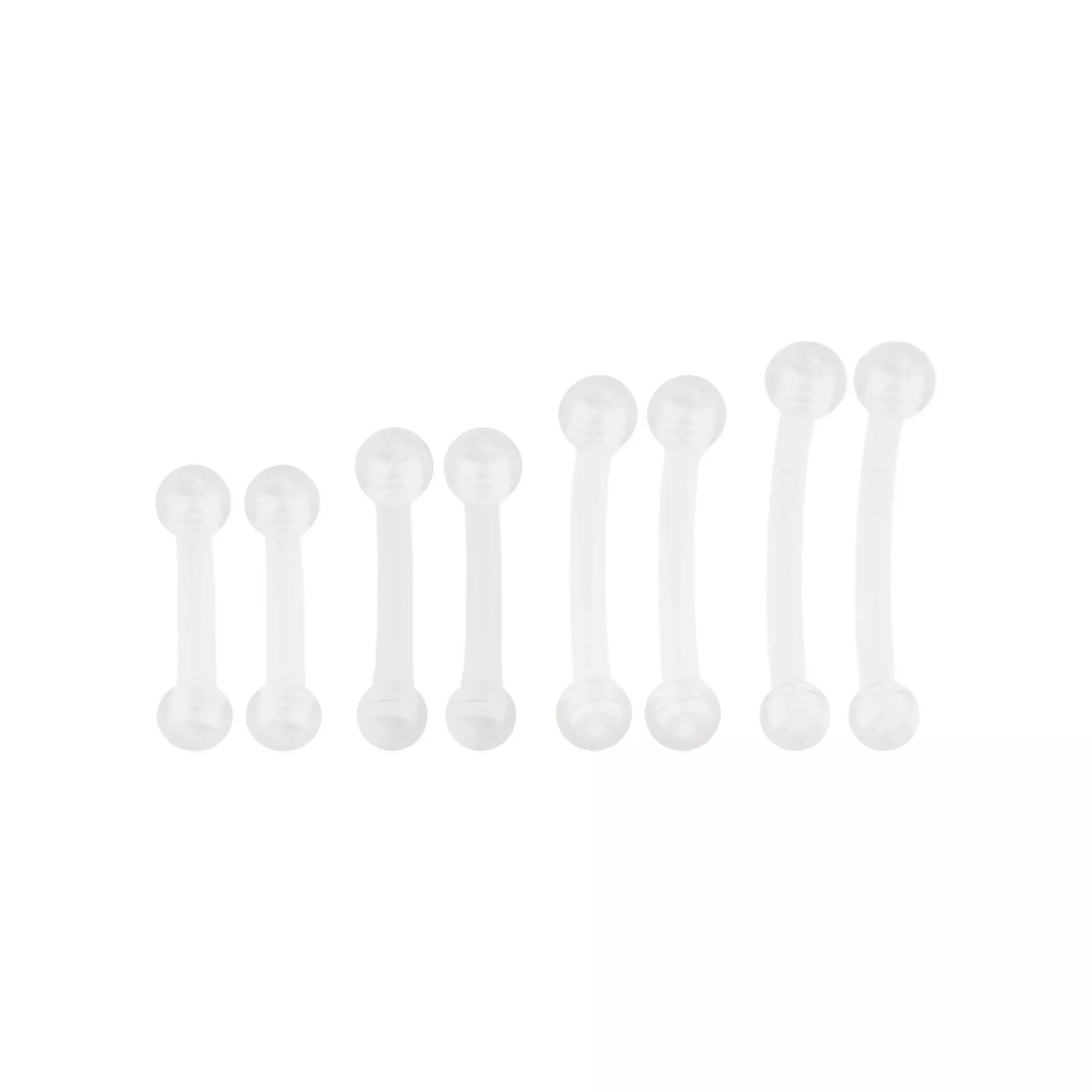Multi-Pack Clear Curved Barbells - 8 Pack at Spencer's