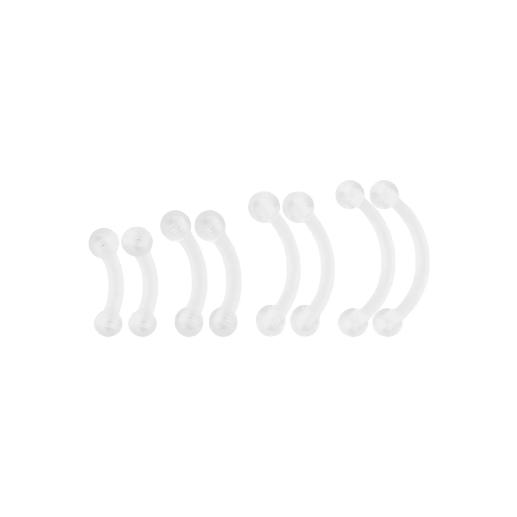 Multi-Pack Clear Curved Barbells - 8 Pack at Spencer's