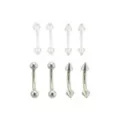 Multi-Pack Titanium and Acrylic Curved Barbells 8 Pack - 16 Gauge at Spencer's