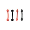 Multi-Pack Black and Red Curved Barbells 4 Pack - 16 Gauge at Spencer's