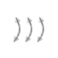 Multi-Pack Spiked Titanium Internally Threaded Curved Barbells 3 Pack - 16 Gauge at Spencer's