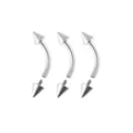 Multi-Pack Spiked Titanium Internally Threaded Curved Barbells 3 Pack - 16 Gauge at Spencer's
