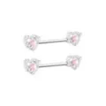 Pink CZ Heart Titanium Nipple Barbells - 14 Gauge at Spencer's