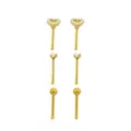 Multi-Pack CZ Goldtone Heart Nose Pins - 20 Gauge at Spencer's