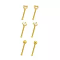 Multi-Pack CZ Goldtone Heart Nose Pins - 20 Gauge at Spencer's