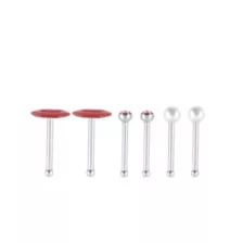 Multi-Pack Kiss Mark and Pearl-Effect Basic Nose Pins 6 Pack - 20 Gauge at Spencer's