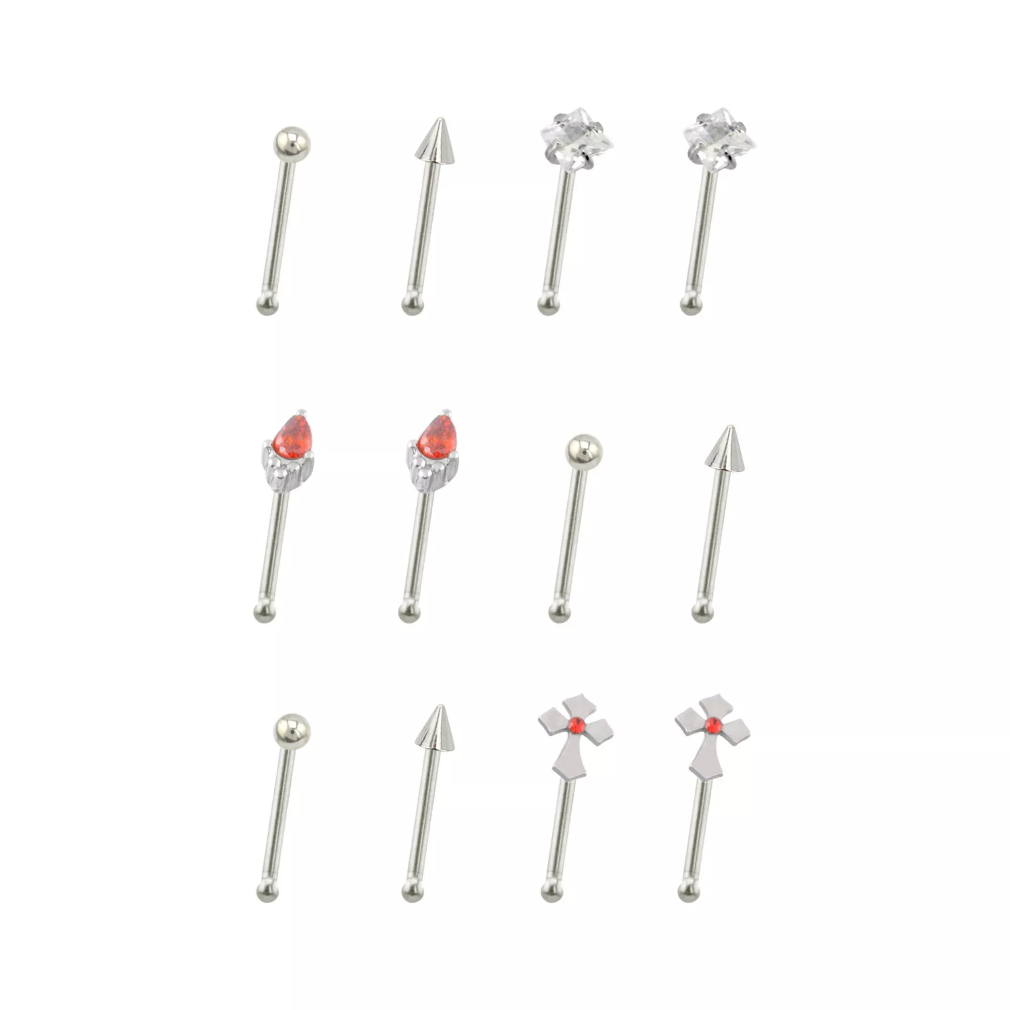 Multi-Pack CZ Cross Nose Pins at Spencer's