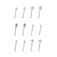 Multi-Pack CZ Cross Nose Pins at Spencer's