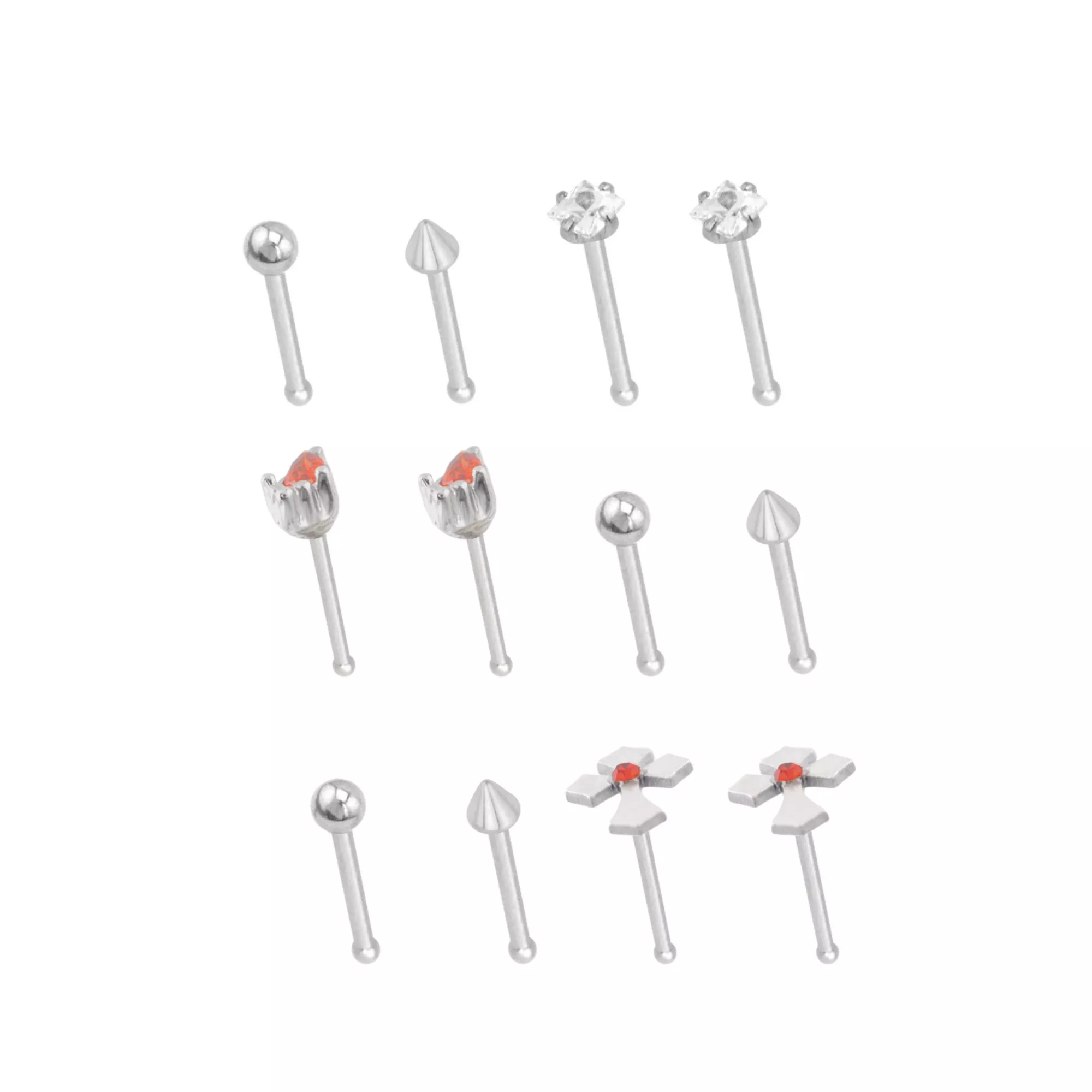 Multi-Pack CZ Cross Nose Pins at Spencer's