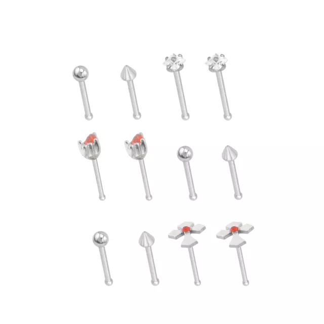 Multi-Pack CZ Cross Nose Pins at Spencer's