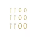 Multi-Pack Goldtone Titanium CZ Nose Pins and Hoops 12 Pack - 18 Gauge at Spencer's